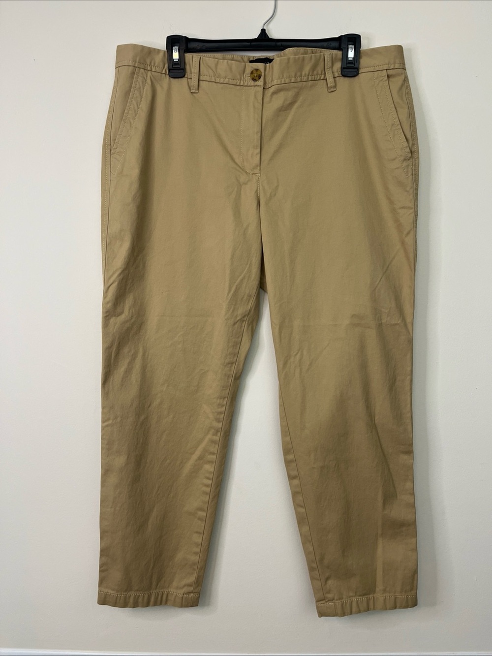Talbots Relaxed Chino Pants Women’s Size 14P Khaki Beige Cotton Stretch Ankle
